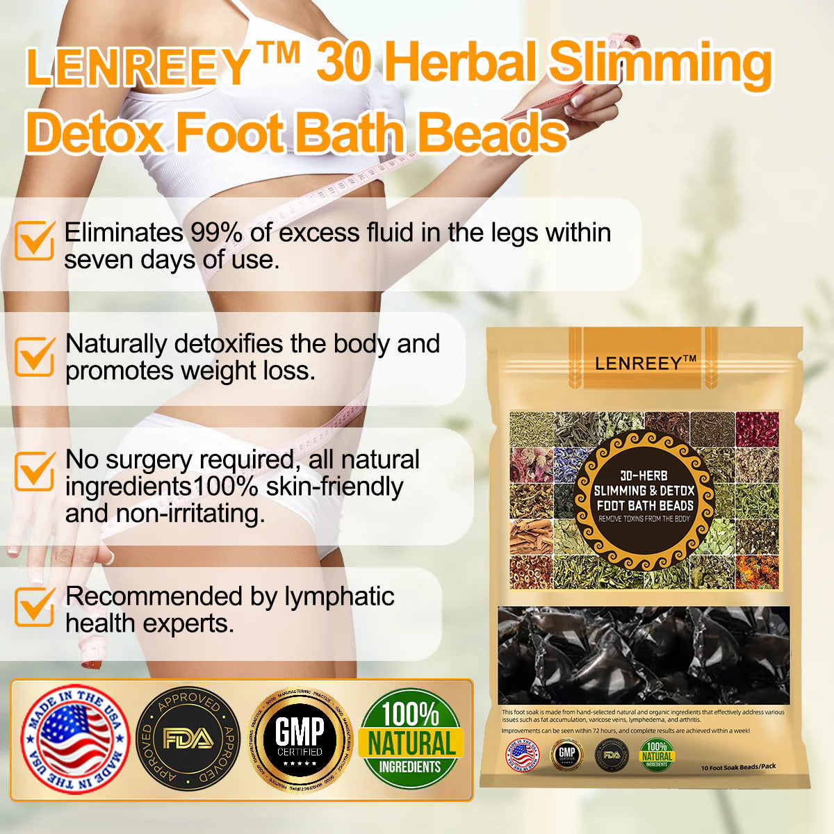 Lenreey™ 30-Herb Slimming & Detox Foot Bath Beads-🏥(LANACertification Lymphatic Association of America)